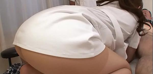  Asian nurse receives a mouthful from her patient&039;s hard boner